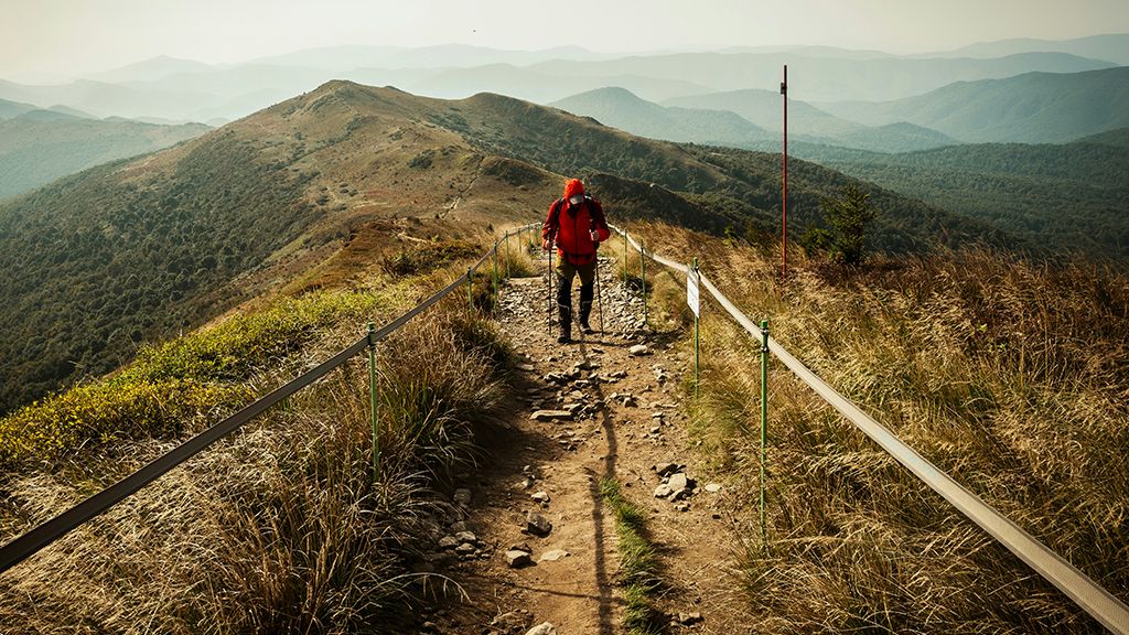 Mężczyzna w Bieszczadach