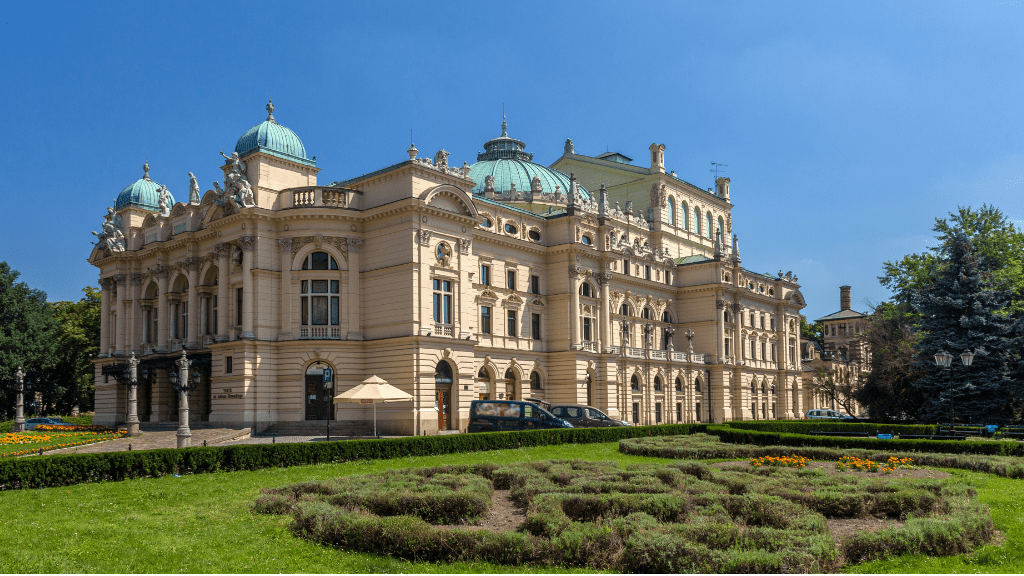 Widok na Teatr Słowackiego