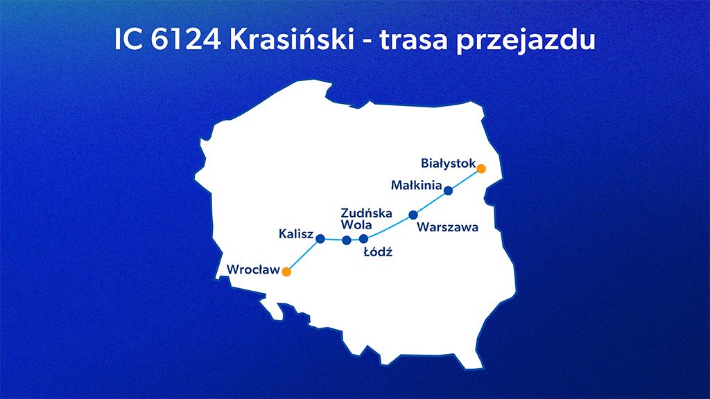 IC 6124 Krasiński – trasa