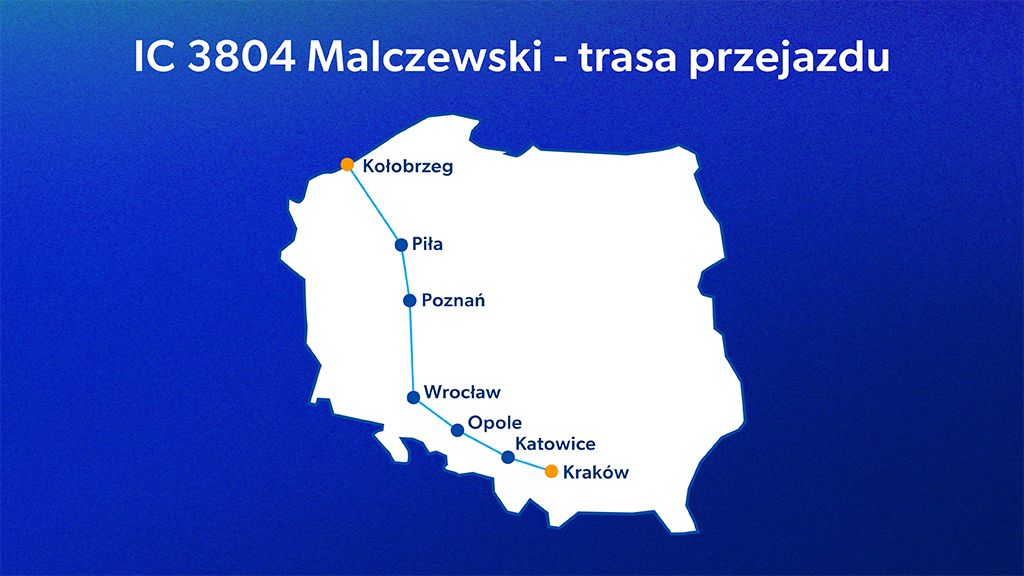 IC 3804 Malczewski – trasa przejazdu
