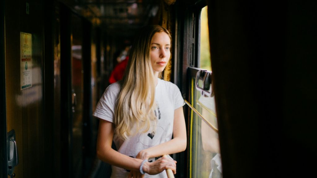 Student w pociągu